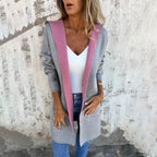 🔥 LAST DAY PROMOTION - 50%OFF 🔥Women's Color Block Open Front Hooded Coat