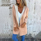 🔥 LAST DAY PROMOTION - 50%OFF 🔥Women's Color Block Open Front Hooded Coat