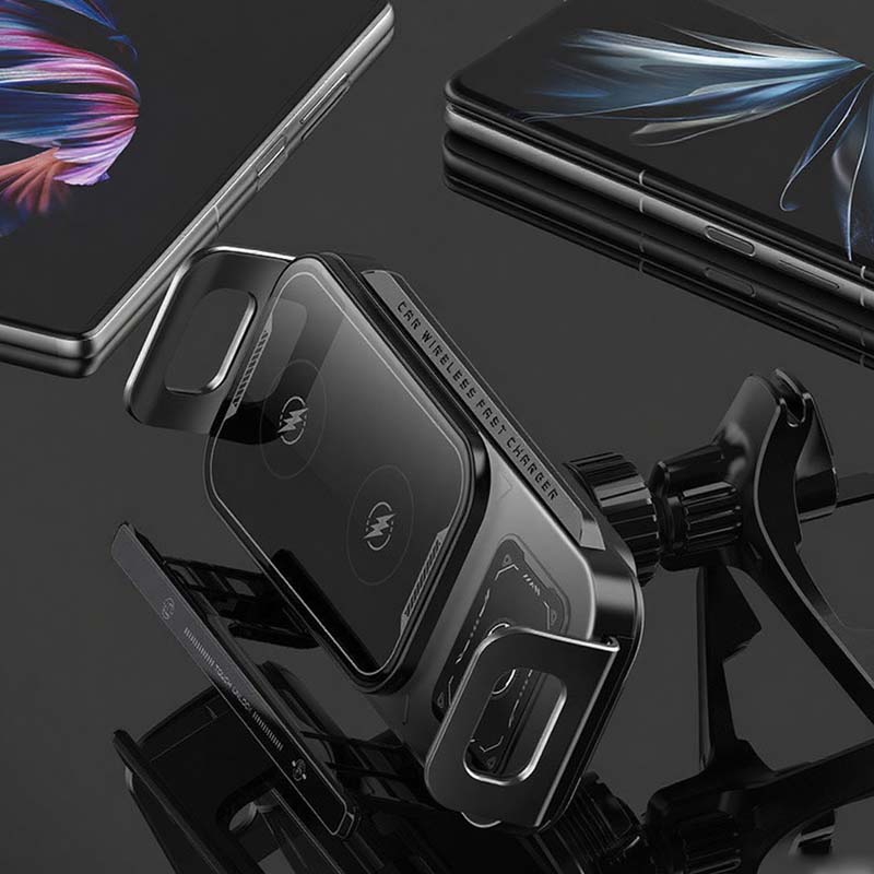 📱Last Day Special Sale 50% OFF⚡2-in-1 Foldable Car Phone Holder & Wireless Charger--Compatible with mobile phones of any size🎉🦀