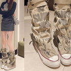 💗LAST DAY PROMOTION -50 OFF💗Women's Retro Flat Slouch Mid-Calf Canvas Boots