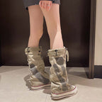 💗LAST DAY PROMOTION -50 OFF💗Women's Retro Flat Slouch Mid-Calf Canvas Boots