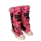 💗LAST DAY PROMOTION -50 OFF💗Women's Retro Flat Slouch Mid-Calf Canvas Boots