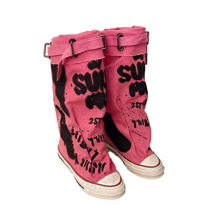 💗LAST DAY PROMOTION -50 OFF💗Women's Retro Flat Slouch Mid-Calf Canvas Boots