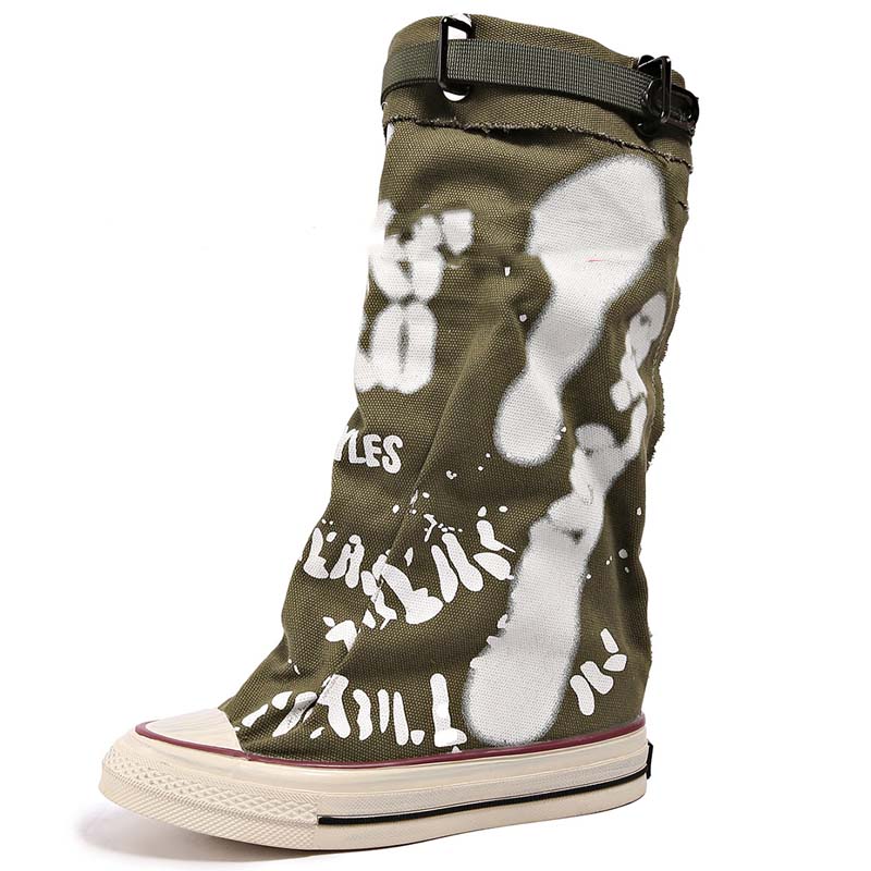 💗LAST DAY PROMOTION -50 OFF💗Women's Retro Flat Slouch Mid-Calf Canvas Boots