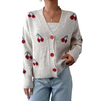 Women’s Casual Sweet Cherry Cardigan