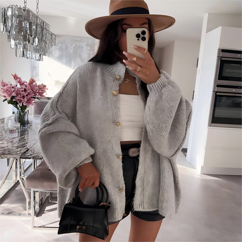 🎃50% off all new autumn clothing🍂🍂 Chic Women's Round-Neck Sweater Coat