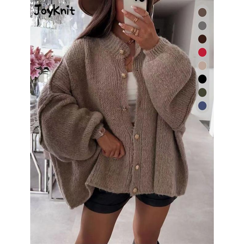 🎃50% off all new autumn clothing🍂🍂 Chic Women's Round-Neck Sweater Coat