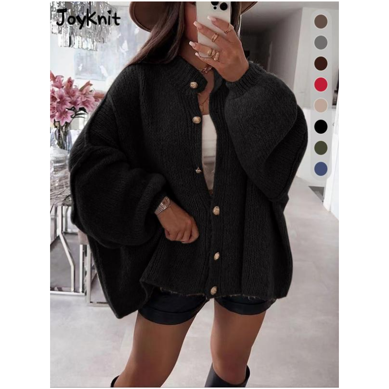 🎃50% off all new autumn clothing🍂🍂 Chic Women's Round-Neck Sweater Coat