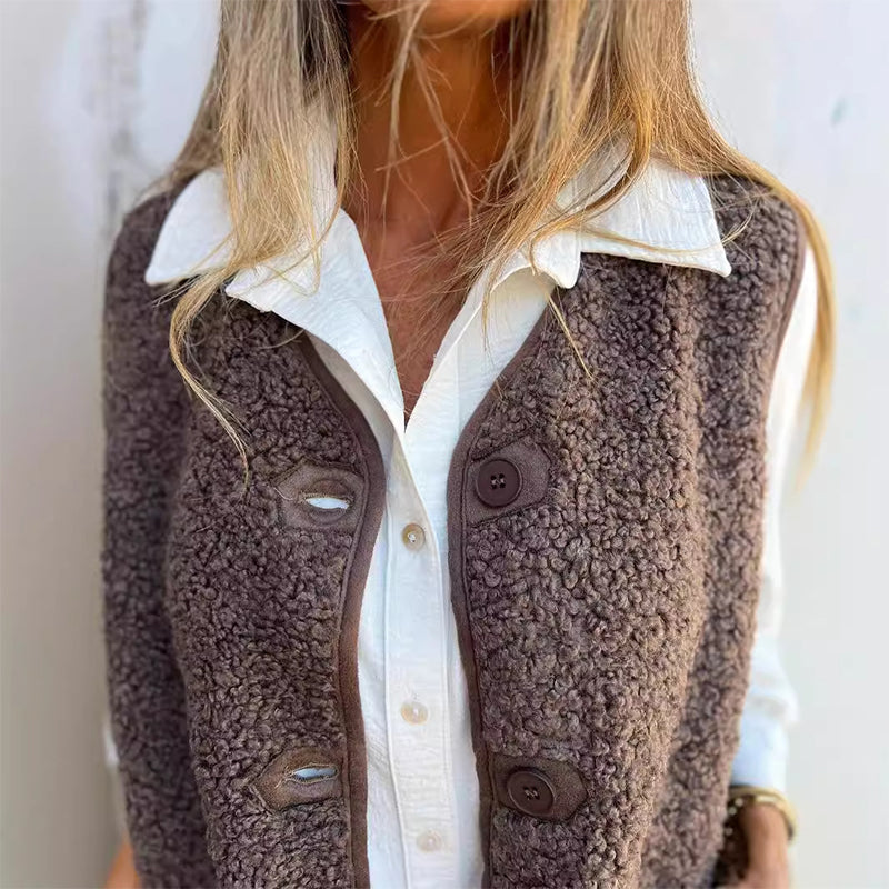 🎁 Hot Sale 50% OFF 🔥Women's Fall Button Down Short Warm Vest