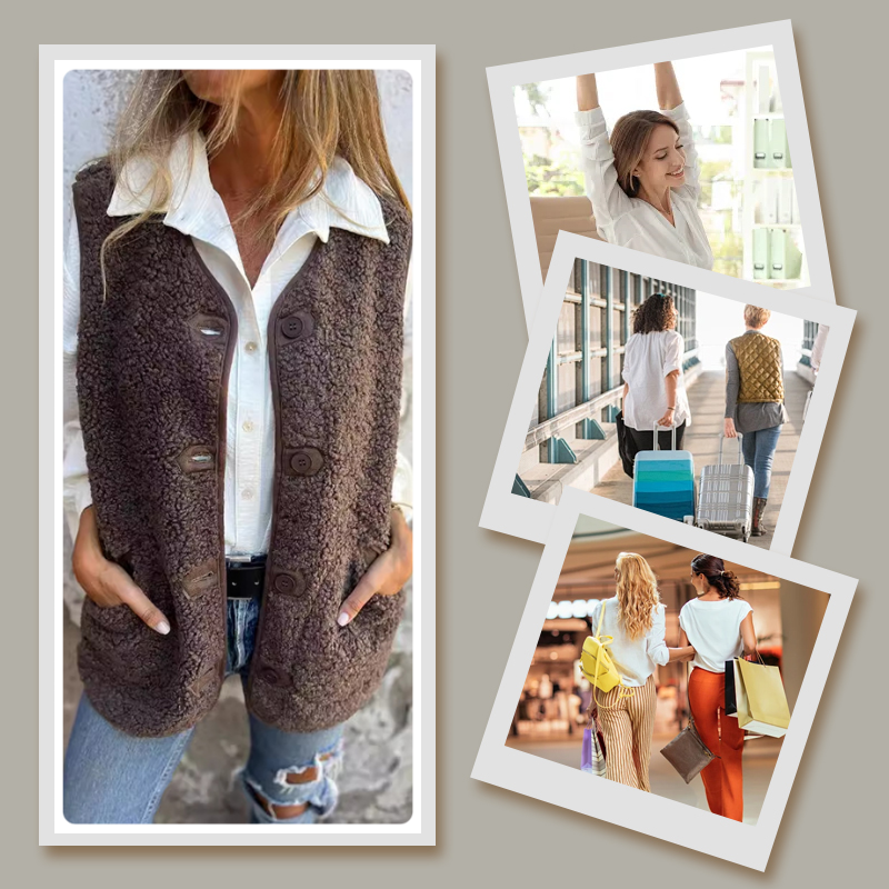 🎁 Hot Sale 50% OFF 🔥Women's Fall Button Down Short Warm Vest