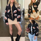 🔥Limited time offer 50% off🔥 Women's Corduroy Jacket with Football Sequin Patch🧥