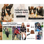 🔥Limited time offer 50% off🔥 Women's Corduroy Jacket with Football Sequin Patch🧥