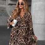 🔥50% off for a limited time 🔥Elegant V-Neck Long-Sleeve Printed Dress 👗 – Figure-Flattering for Spring Tea/Date Nights