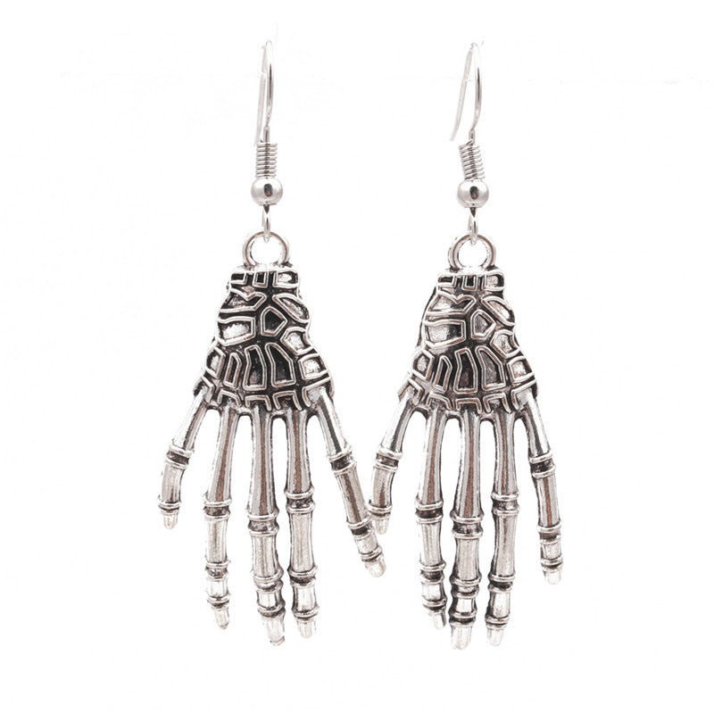 Jointed Skeleton Dangle Long Earrings