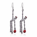 Jointed Skeleton Dangle Long Earrings