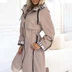 ⏳Limited-time 50% off⏰Long Hooded Drawstring Waist-Cinching Zipper Windbreaker🧥