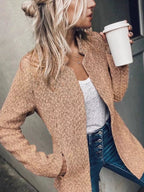 🍂Autumn Hot Sale 50% OFF🎉Women's Solid Color Pocket Long Sleeve Open Front Coat