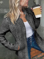 🍂Autumn Hot Sale 50% OFF🎉Women's Solid Color Pocket Long Sleeve Open Front Coat