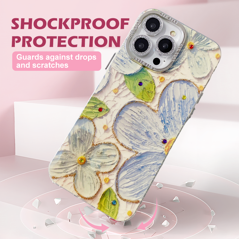 🔥Limited quantity, while stocks last🔥 Shockproof Floral iPhone Phone Case
