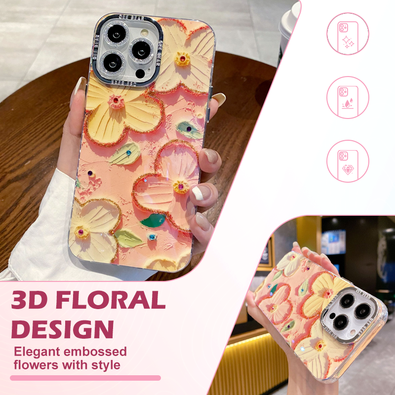🔥Limited quantity, while stocks last🔥 Shockproof Floral iPhone Phone Case
