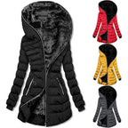 ❄️LAST DAY PROMOTION - 50%OFF 💖 Women's Hooded Mid-Length Winter Coat with Plush Lining