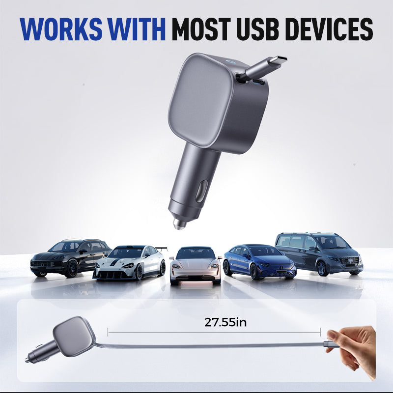 💥Limited-time offer, while stocks last💥 Compact Retractable Car Charger