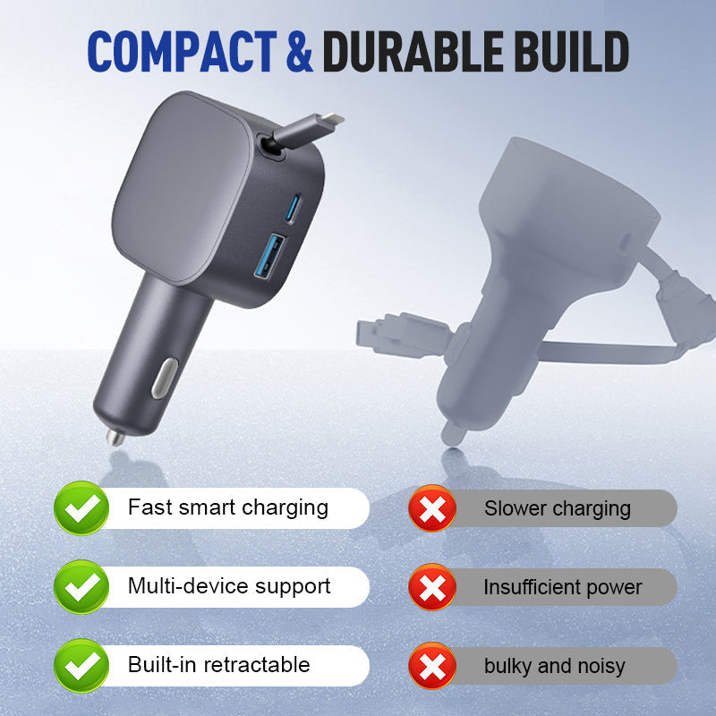💥Limited-time offer, while stocks last💥 Compact Retractable Car Charger