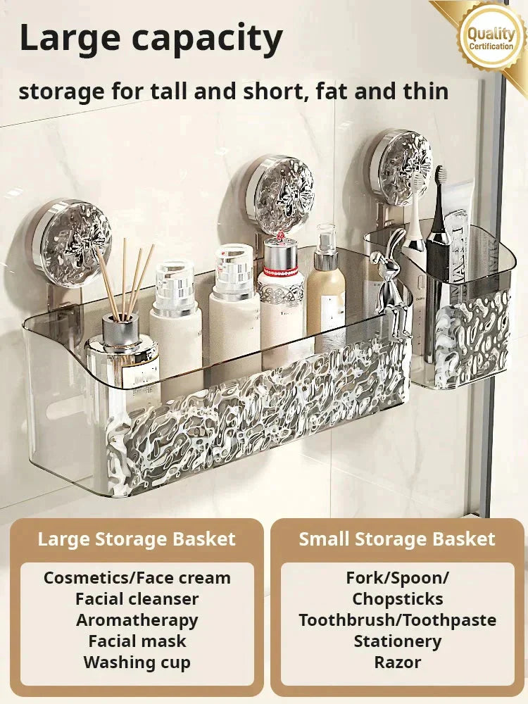 🔥 LAST DAY PROMOTION - 50%OFF 🔥 🛁✨Light Luxury Style Glacier Pattern Suction Cup Shelf