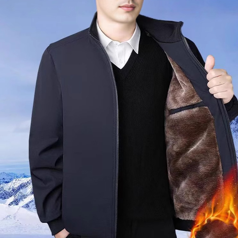 🔥 LAST DAY PROMOTION - 50%OFF 🔥 Men's Solid Color Zip Up Warm Jacket
