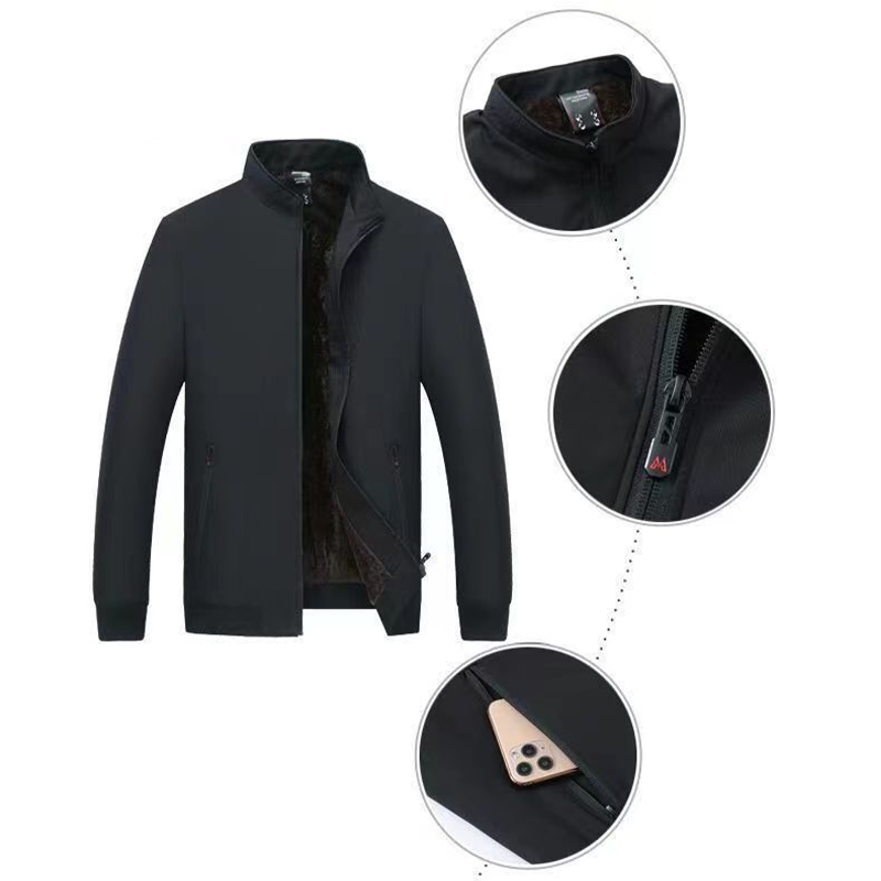 🔥 LAST DAY PROMOTION - 50%OFF 🔥 Men's Solid Color Zip Up Warm Jacket