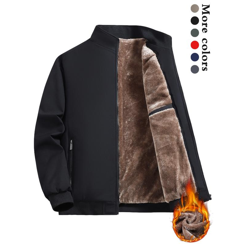 🔥 LAST DAY PROMOTION - 50%OFF 🔥 Men's Solid Color Zip Up Warm Jacket