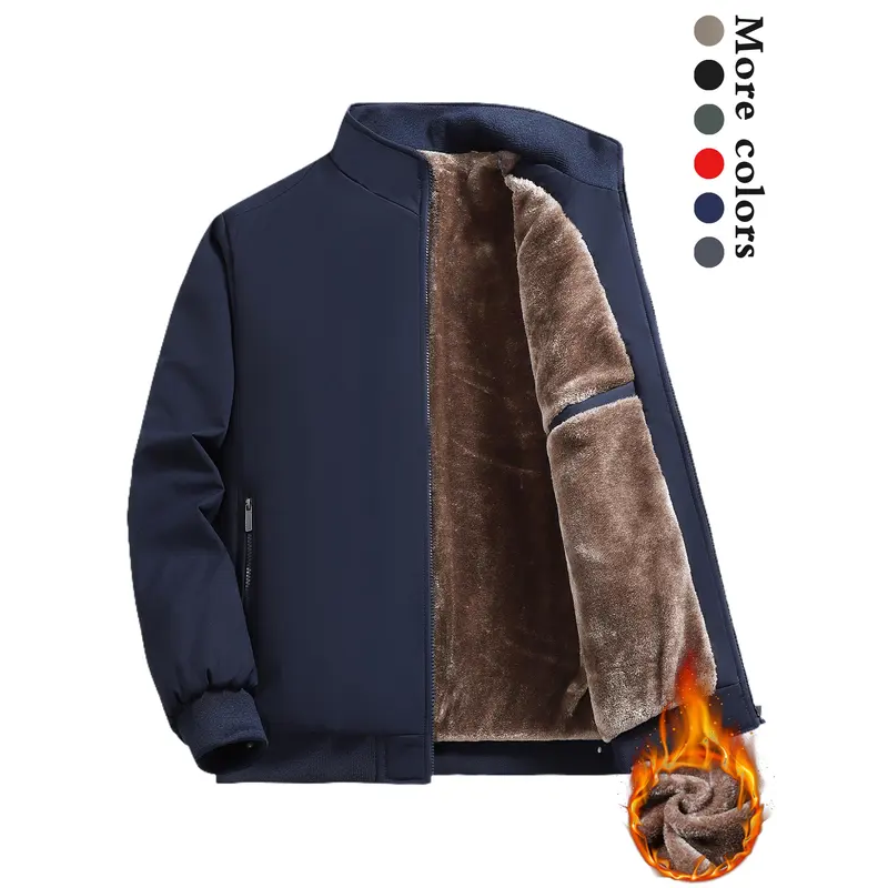 🔥 LAST DAY PROMOTION - 50%OFF 🔥 Men's Solid Color Zip Up Warm Jacket
