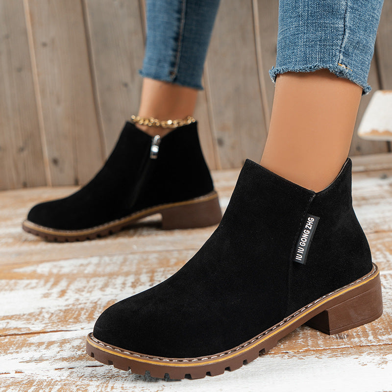 🔥 LAST DAY PROMOTION - 50%OFF 🔥 Women's Side Zipper Low Heel Ankle Boots