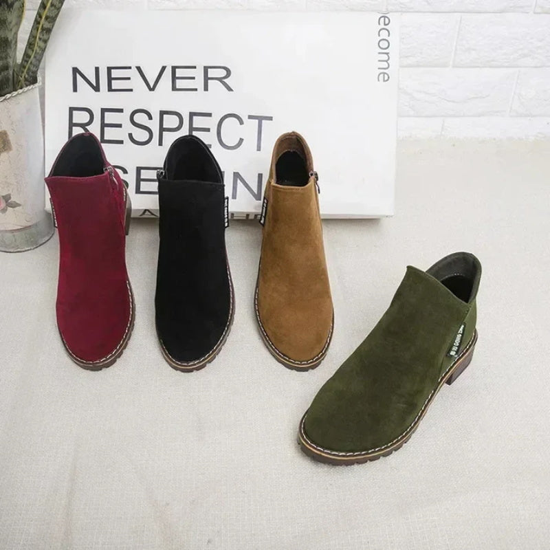 🔥 LAST DAY PROMOTION - 50%OFF 🔥 Women's Side Zipper Low Heel Ankle Boots