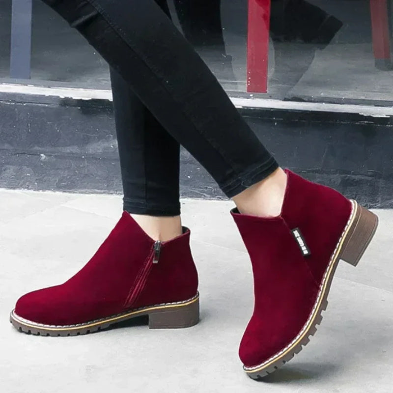 🔥 LAST DAY PROMOTION - 50%OFF 🔥 Women's Side Zipper Low Heel Ankle Boots