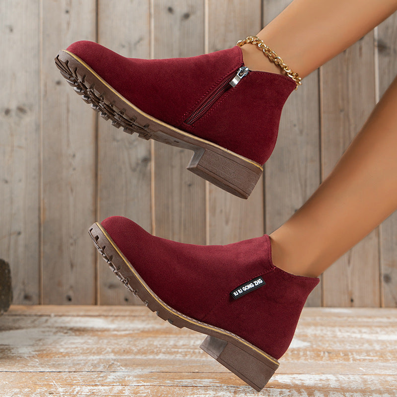 🔥 LAST DAY PROMOTION - 50%OFF 🔥 Women's Side Zipper Low Heel Ankle Boots