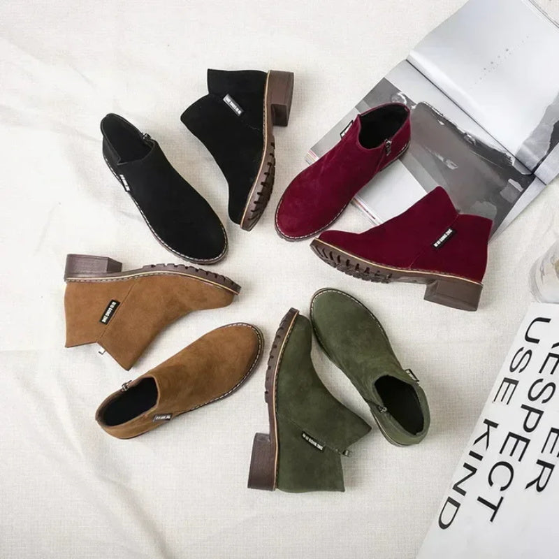 🔥 LAST DAY PROMOTION - 50%OFF 🔥 Women's Side Zipper Low Heel Ankle Boots