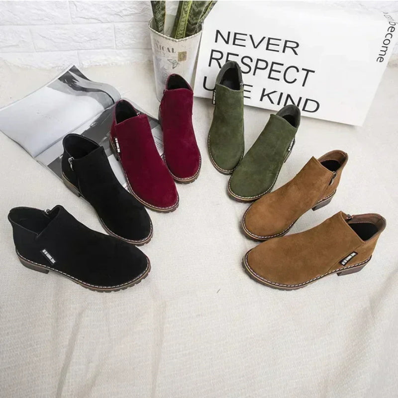 🔥 LAST DAY PROMOTION - 50%OFF 🔥 Women's Side Zipper Low Heel Ankle Boots