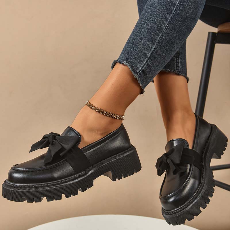 💜 LAST DAY PROMOTION - 50%OFF 💜 Chic Sweet Platform Loafers with Bow