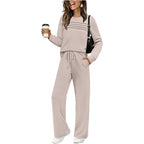 🔥LAST DAY 50% OFF✨Women's Crew Neck Top & Drawstring Pants Set