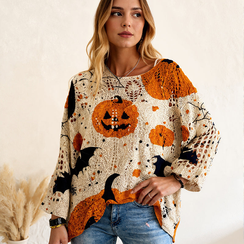👛 50% OFF NOW! 💖Women's Halloween Loose Fit Batwing Knit Sweater