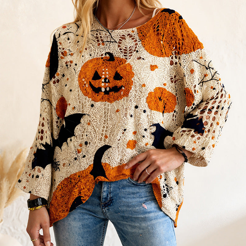 👛 50% OFF NOW! 💖Women's Halloween Loose Fit Batwing Knit Sweater