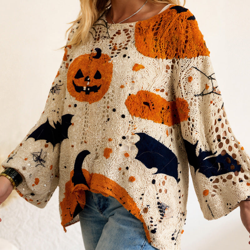 👛 50% OFF NOW! 💖Women's Halloween Loose Fit Batwing Knit Sweater