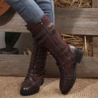 👛 50% OFF NOW! 💖 Women's Vintage Combat Boots with Laces and Buckle