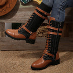 👛 50% OFF NOW! 💖 Women's Vintage Combat Boots with Laces and Buckle