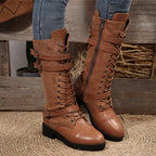 👛 50% OFF NOW! 💖 Women's Vintage Combat Boots with Laces and Buckle
