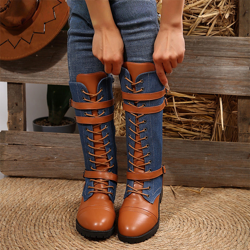 👛 50% OFF NOW! 💖 Women's Vintage Combat Boots with Laces and Buckle