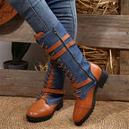 👛 50% OFF NOW! 💖 Women's Vintage Combat Boots with Laces and Buckle