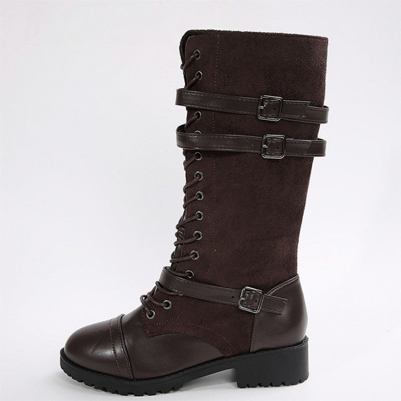 👛 50% OFF NOW! 💖 Women's Vintage Combat Boots with Laces and Buckle