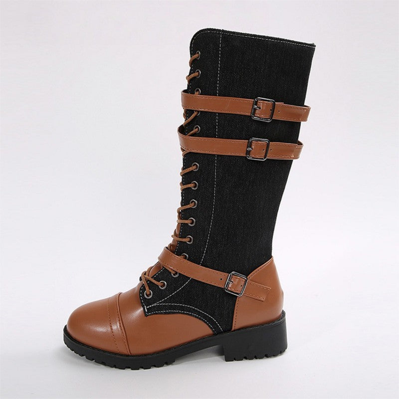 👛 50% OFF NOW! 💖 Women's Vintage Combat Boots with Laces and Buckle